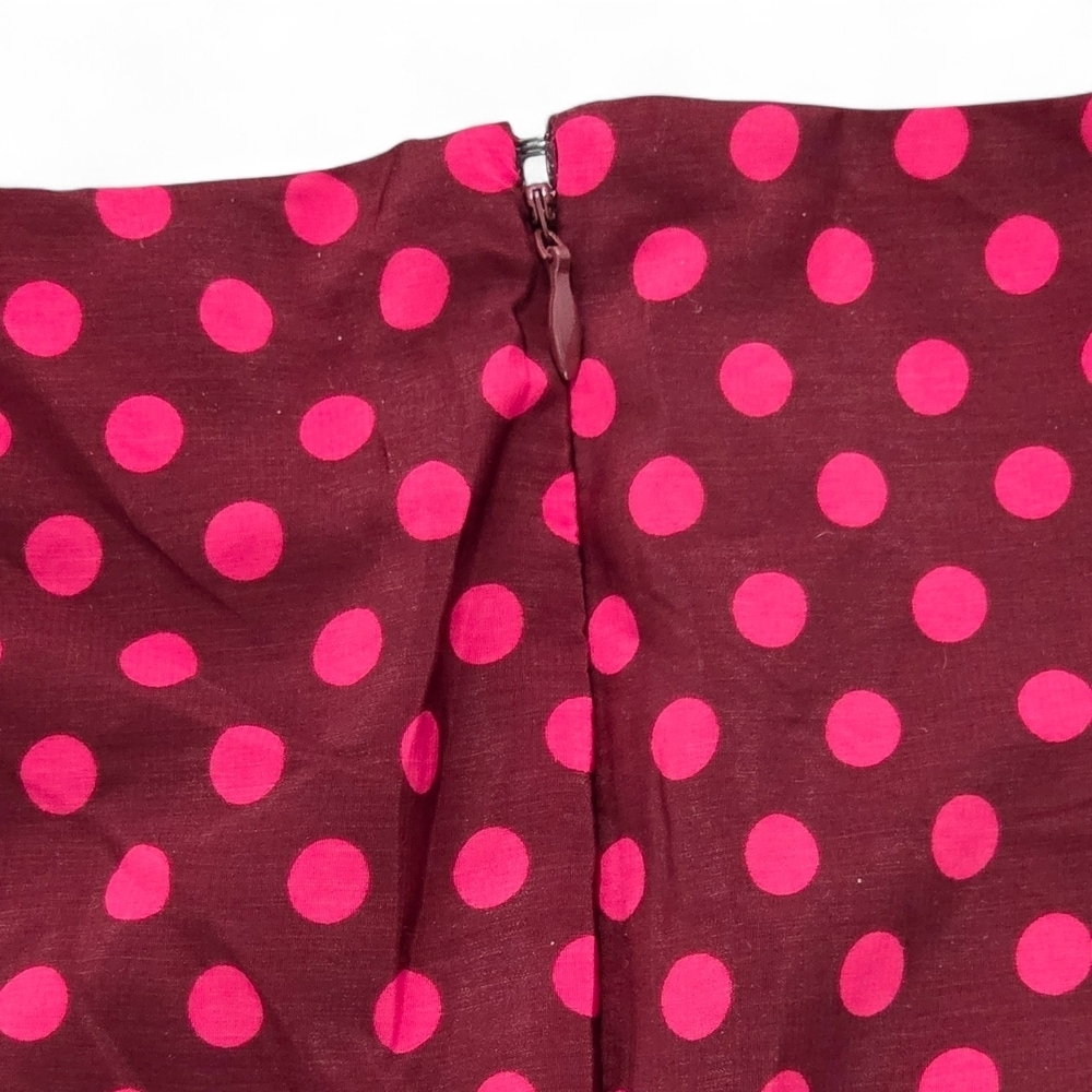 Old Navy Maroon, Brown, Pink Polka Dot Dress 3/4 Sleeves Valentine's Size XL NWT - Picture 5 of 11